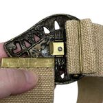 Day-Lor Vintage Tan Stretch Belt With Gold Tone & Animal Print Statement Buckle Photo 6