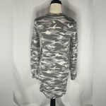 Athleta  Crewneck Tunic Gray Camouflage Coaster Luxe Sweatshirt Dress  w/Pockets Photo 3