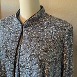 Alex Evenings  Mandarin Neck Twinset Tank Top and Jacket Wedgewood Blue Gray 1X Photo 14