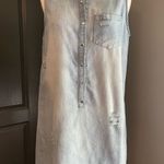 En Crème Sleeveless Denim Grunge Goth Festival Dress Blue Photo 0