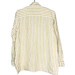 J.Jill Love Linen Tan White Striped Button Front Shirt Size Medium Tall MT Photo 4