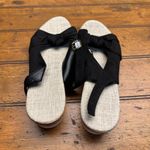 Black Wedge Sandals Espadrille Bow Detail Women Size 41 Photo 2