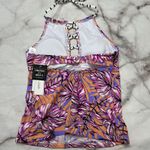 Salt + Cove Hawaii Lilac Purple Floral Halter Swim Top Juniors Size S Lace Up Photo 3