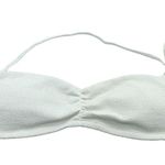 J.Crew  Scrunchie Sweetheart Bikini Top Halter Removable Strap Textured White 3X Photo 1