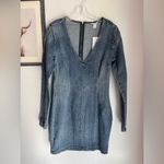 Guess NWT Denim Bodycon Long Sleeve V-Neck Dress Photo 2
