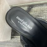 Steve Madden  Cool Planet Black Leather Block Heel Open Toe Shoes 8 NEW Photo 4