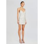 retrofete Haven Embellished Mini Dress White/Silver Womens Size Medium Silver Photo 1