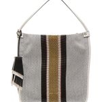 Proenza Schouler Medium Woven Stripes Tote Shoulder Bag White/Black/Yellow Photo 0