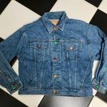The Limited Vintage 90s  Jewel Buttons Denim Jean Jacket Jewel Tone Bejeweled szM Photo 0