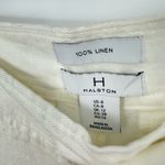 Halston Heritage Halston‎ Women's Cream Linen Wide Leg Pleated High Rise Trousers Pant Size US 8 Photo 5