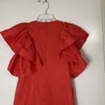 Love Bonito coral red ruffle sleeve holiday mini shift dress size US 2 Photo 5