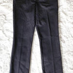 New York & Company Pinstriped Skinny Crop Pant Black Size 0P Photo 0