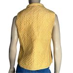 Kiko Women’s Size M Muted Yellow 100% Silk Quilted Full Zip Up Vest Size M Photo 4
