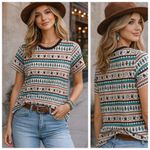 AMPNA Thailand Andean Tibetan Style Folk Print T Photo 2