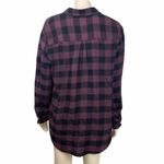 BeachLunchLounge Beach Lunch Lounge Purple & Black Buffalo Plaid Popover Blouse Photo 2