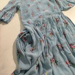 Off Shoulder Floral Romper Blue Photo 2