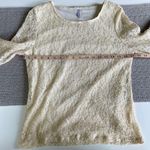 Vintage White Stag Ivory Lace Scoop Neck Long Sleeve Top Sheer Sleeves Small Photo 7