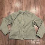 Christopher & Banks New  Jacket Sage Green Quilted Snap Barn Coat Pockets Cotton Photo 10