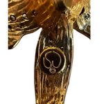 St. John  Vintage AB Goldtone Floral Rhinestone Brooch Pin Photo 2