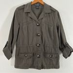 French Cuff Olive Green Military Utility Jacket Casual Medium Photo 1