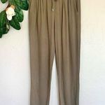 Love Tree Los Angeles Olive Green Drawstring Linen Pants Photo 0