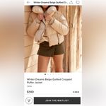 Lulus NWT Cream colored puffer coat from , XS. Photo 1