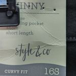 Style & Co Style‎ & Co Curvy Skinny Jeans Plus Size 16S Black Rinse Mid Rise Short Length Photo 2