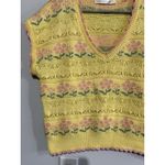 Altar'd State Yellow Floral Knit Sweater Vest Women's Size M Photo 1