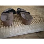 Mephisto Helen Spark Sandals 38 Black Rhinestone Cork Wedge Comfort Slides Size 7.5 Photo 1