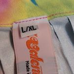 J Valentine J. Valentine Rave Festival Dance Kandi Club Rainbow Tie Dye Fringe Suede Skirt Photo 5