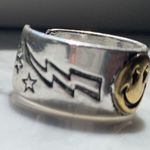 Sterling Silver Smiley Face & Lightning Ring Photo 3
