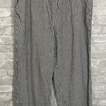 Old Navy High Rise Grey Striped Linen Wide Leg Pants Photo 0