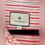 Tuckernuck Beach Seersucker Strawberry Stripe Dress Long Sleeve Medium 2050 White Photo 3
