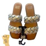 MADDEN NYC Two Band Braid Silver Rhinestone Comfort Foam Insole Sandals Size 7.5 Photo 0