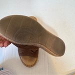 Born Brown Tooled Leather Slide Slip On Sandals Womens 6 Beachy Vacation Shoes Photo 3