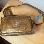 Kathy Van Zeeland  Patent Croc Embossed Convertible Organizer Purse Bronze New Photo 0
