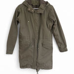 Massimo Dutti  Womens Hooded Parka Jacket XS Khaki Cotton Preppy Capsule Photo 0