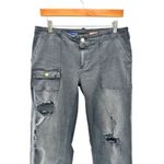 Pilcro  Pants Womens 27‎ Black Cargo Distressed Wide Leg Ankle Cropped Canvas Photo 1