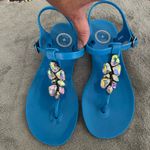 🦄BCBG PARIS Women’s Flat Jelly Sandals, Size 7 Blue Photo 0