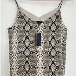 Banana Republic Banana Republic Cream Snakeskin Print Polyester Tank Top w/ Lining - Size Small Photo 0