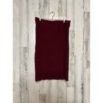 Almost Famous  Burgundy Ribbed Midi Skirt 2X – Button Side Detail, Stretchy Knit Photo 2