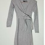 CAARA Women's Light Grey Sweater Knot at Waist Bintu Midi Dress Size Extra Small Gray Photo 2