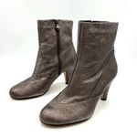 Taryn Rose Taryn by Metallic Leather Booties Heel Ankle Boots Photo 9