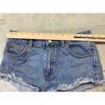Topshop  Blue Jean Shorts Frayed Kiri US 8 UK 12 Eur 40 Super Short Zip Cut-off Photo 2