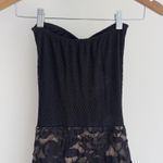 Nightcap Clothing Dress Womens Small Black Lace Tiered Maxi Cutout Bow Strapless Photo 7