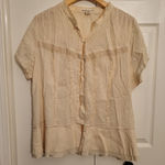 Old Navy  Cream Button-Up Blouse Photo 0