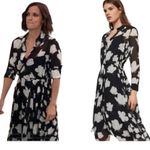 All Saints Skylar Long Sleeve Sheer Maxi Dress Floral Black White Grunge lite Photo 3