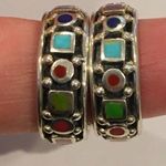 Sterling Silver Gemstone  Hoop Earrings Photo 6