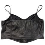 American Vintage Faux Leather Corset Crop Top Bustier Strappy Y2K Vintage Photo 3