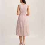 Rihoas Pink Striped V Neck Sleeveless Midi Dress Size L Photo 4